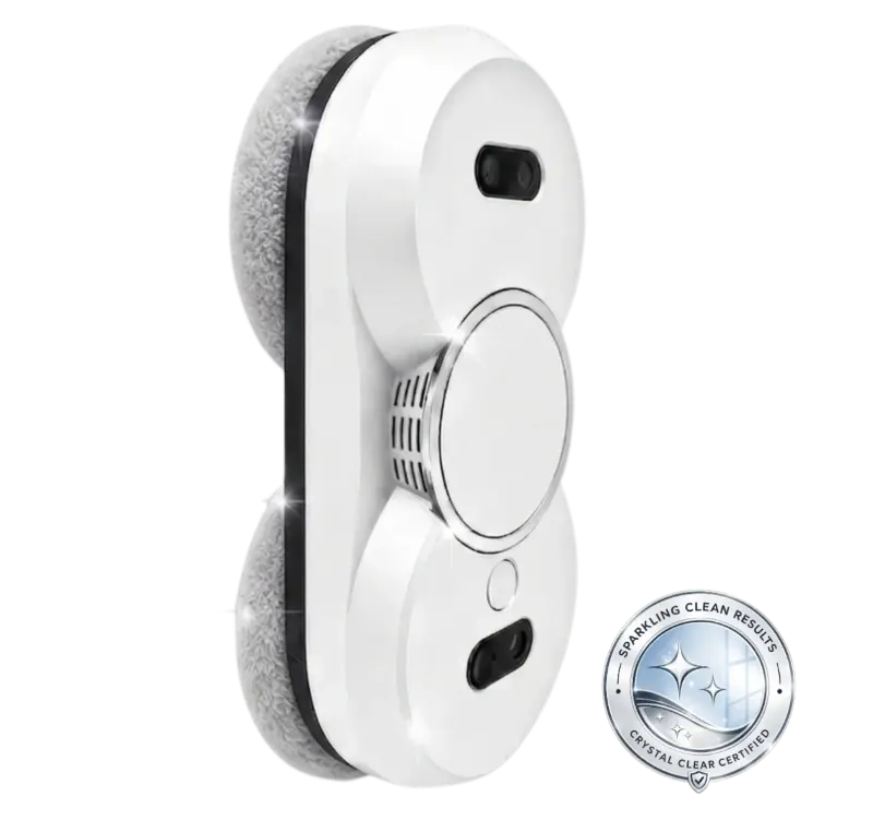 Qinux Windobotz window cleaning robot with its remote control